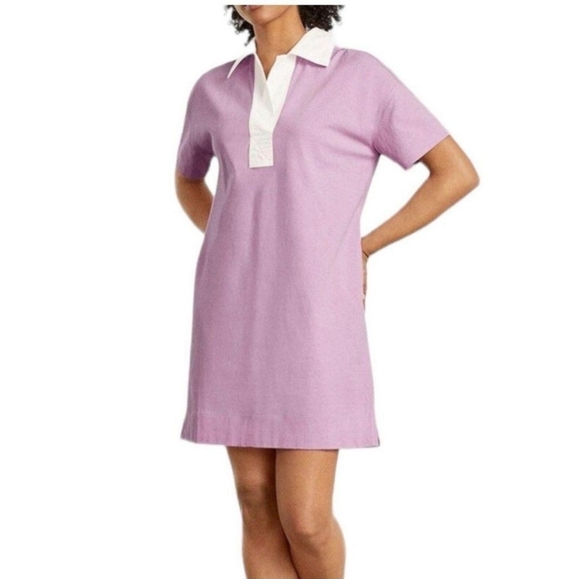 NWT Everlane Womens Polo Dress 100% Organic Cotton Preppy Collared Pink Sz Small - Picture 2 of 16
